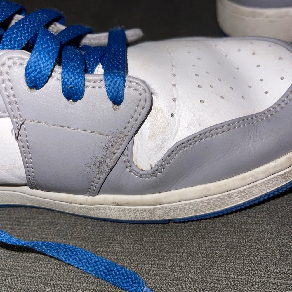 Nike Blue and Gray High-Top Jordans - Picture 5 of 6